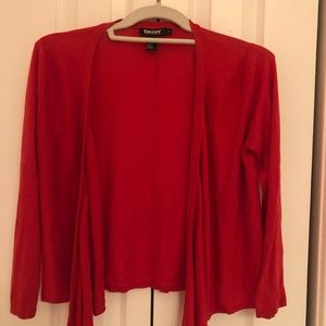 DKYN Silk+Cashmere Open Cardigan, Red, Size S
